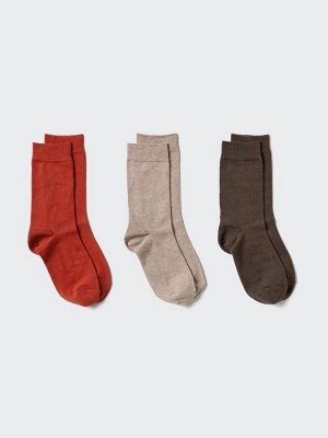UNIQLO - женские однотонные носки из смесового хлопка (3 пары) - 15 RED
