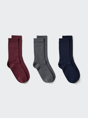 UNIQLO - комплект женских носков в рубчик (3 пары) - 17 RED