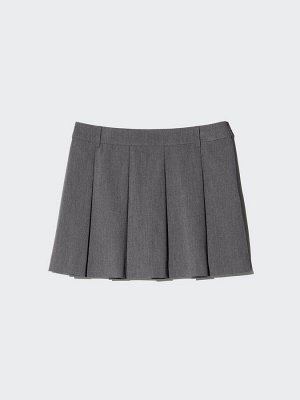 UNIQLO - плиссированная мини-юбка с подшортами - 34 BROWN
