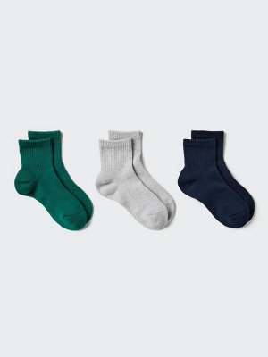 UNIQLO - женские носки в рубчик с мягким ворсом (3 пары) - 55 GREEN