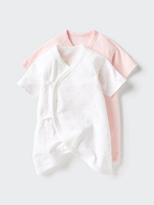 UNIQLO - комплект из 2-х боди-комбинезонов для новорождённых - 11 PINK