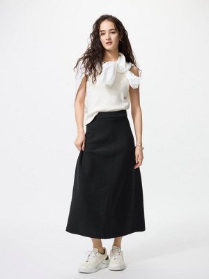 UNIQLO - расклешённая юбка из трикотажа Milano Rib - 09 BLACK