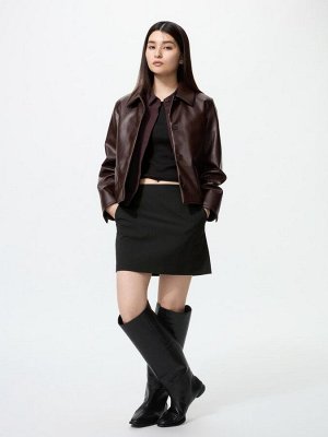 UNIQLO - мини-юбка со встроенными шортами - 09 BLACK