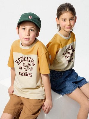 UNIQLO AIRism - футболка с дизайном Color Block - 32 BEIGE