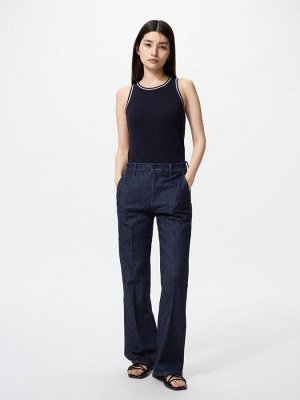 UNIQLO - джинсы Slim Fit с лёгким клёшем и эффектом стрелок - 69 NAVY