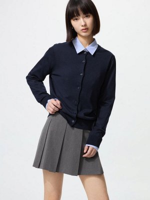 UNIQLO - плиссированная мини-юбка с подшортами - 08 DARKGRAY