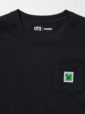 UNIQLO UT - детская футболка Minecraft из хлопка - 09 BLACK