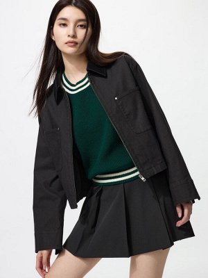 UNIQLO - плиссированная мини-юбка с подшортами - 09 BLACK