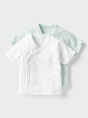 UNIQLO - комплект из 2-х нательных распашонок для новорождённых - 50 LIGHTGREEN