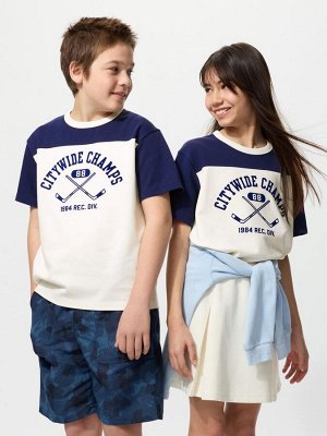 UNIQLO AIRism - футболка с дизайном Color Block - 01 OFFWHITE