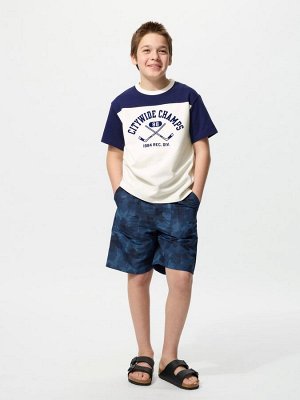 UNIQLO AIRism - футболка с дизайном Color Block - 01 OFFWHITE