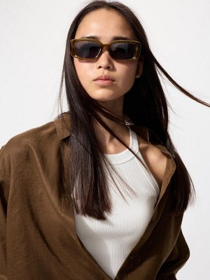 UNIQLO - прямоугольные солнцезащитные очки - 34 BROWN