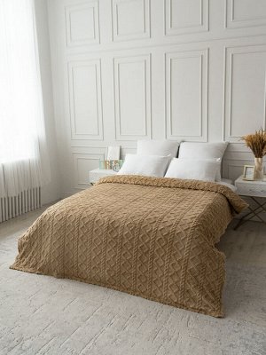 Ромбики(корица) Плед велсофт 150*200