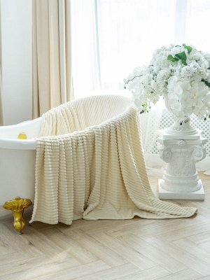Вертикаль(пломбир) Плед велсофт 150*200