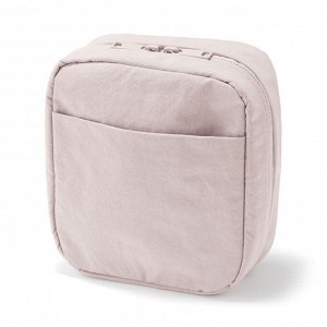 MUJI Wrinkle Nylon Wide-Open Square Pouch – квадратный органайзер из жатого нейлона с широким раскрытием