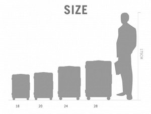 Чемодан Xiaomi Ninetygo 20" [56х36х22смсм, пластик, 38л, 3.1кг, серый]