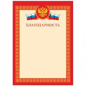 Благодарность А4, BG, мелованный картон