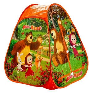 Детская игровая палатка "играем вместе" "маша и медведь" 81*91*81см в сумке