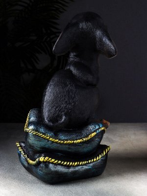 Фигурка полистоун «Чихуа на подушке», 33x20x20 см, чёрный