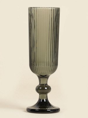 Бокалы для шампанского SL Home «Модерн», 150 мл, 5.5x18.5 см, набор 2 шт., стекло, графитовые