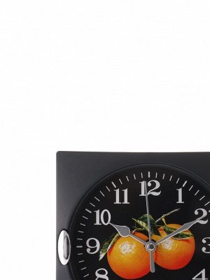 Часы настенные для кухни "Фрукты", для дома и дачи, 15 х 15 см, d=13 см, чёрные