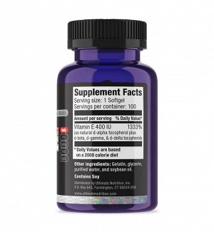 Витамин Е ULTIMATE Vitamin E 400IU - 100 гел.капс