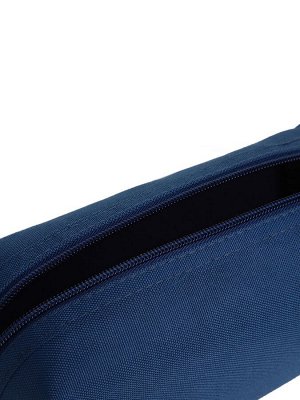 Косметичка дорожная на молнии, объёмная, маленькая, синяя