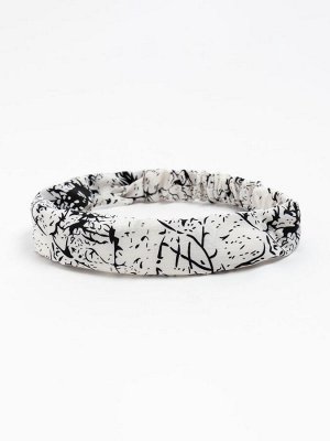 Косынка для девочки "Узор", цв. белый, р-р 50, 100% п/э