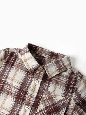 Рубашка детская фланелевая KAFTAN, коричневая