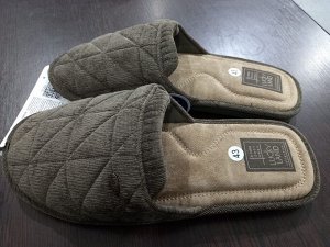 Тапочки мужские домашние закрытые цвет Оливковый