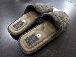 Тапочки мужские домашние закрытые цвет Оливковый