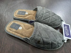 Тапочки мужские домашние закрытые цвет Серый