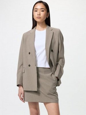 UNIQLO - мини-юбка со встроенными шортами и в мелкую клетку