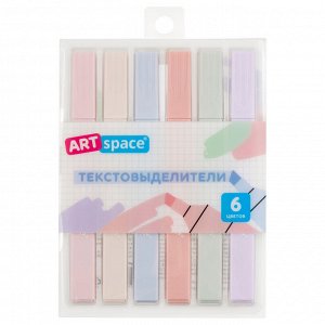 Набор текстовыделителей ArtSpace ""Thin trace"", 06цв., пастельные цвета, 1-3мм, ПВХ бокс с подложкой,