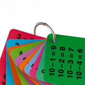 Обучающие карточки ТРИ СОВЫ ""Таблица сложения/Таблица вычитания"", 10шт., двусторонние, ламинированны