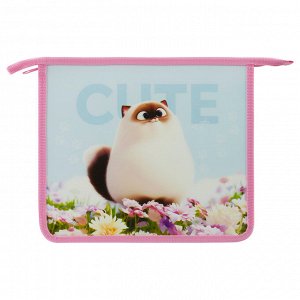 Папка для тетрадей 1 отделение, ArtSpace ""Cute cat"", А5, пластик, на молнии