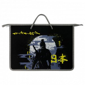Папка с ручками А4 ArtSpace ""Samurai"", пластик, на молнии, 45мм