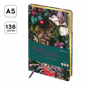 Ежедневник недатированный, А5, 136л., кожзам, Greenwich Line ""Night garden. Dark persian"", тон. блок