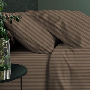 КПБ евро перкаль "Fine Line" (50х70) рис. 6793-48 Мелодия сна (латте) new