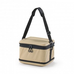 MUJI Foldable Soft Cooler Bag with Shoulder Strap Beige 12L – складная мягкая изотермическая сумка с плечевым ремнём, бежевая, 12 л