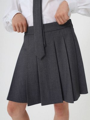 Юбка в складку, серая