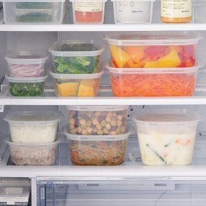 MUJI Microwave-Safe Food Container with Lid – Квадратные контейнеры с крышкой для еды, подходящие для СВЧ, 270 мл (3 шт)
