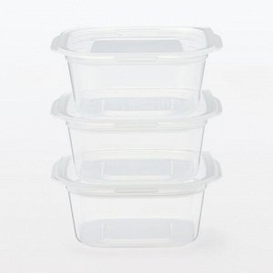 MUJI Microwave-Safe Food Container with Lid – Квадратные контейнеры с крышкой для еды, подходящие для СВЧ, 270 мл (3 шт)