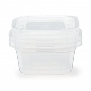 MUJI Microwave-Safe Food Container with Lid – Квадратные контейнеры с крышкой для еды, подходящие для СВЧ, 270 мл (3 шт)