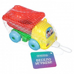 ИГРОЛЕНД Машинка игрушечная в сетке, пластик, 8x14,8x7,5 см, 4 дизайна, для детей 3+