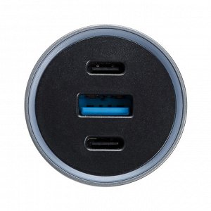 BY Зарядное устройство в авто с подсветкой 12/24 В, 100 Вт QC, PD 2*Type-c/USB-A, алюминий, пластик