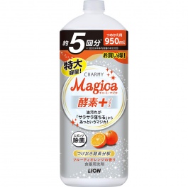 Средство для мытья посуды "Charmy Magica+" (концентрированное, аромат фруктово-апельсиновый ) 950 мл / 8