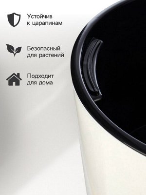 Кашпо для цветов «Рондо», пластик, 23 л, d=40 см, h=74.7 см, со вставкой, белое