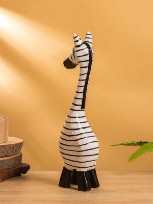 Сувенир «Зебра», 9x6x33 см, дерево, чёрно-белый