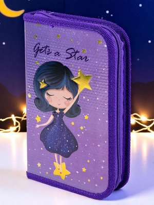 Пенал ЮНЛАНДИЯ, 1 отделение, металлизированный картон, конгрев, 19х11 см, New star, 271104